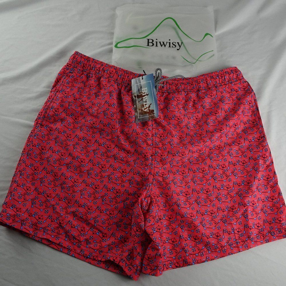 Biwisy Men Swim Shorts with Pockets Size 2XL